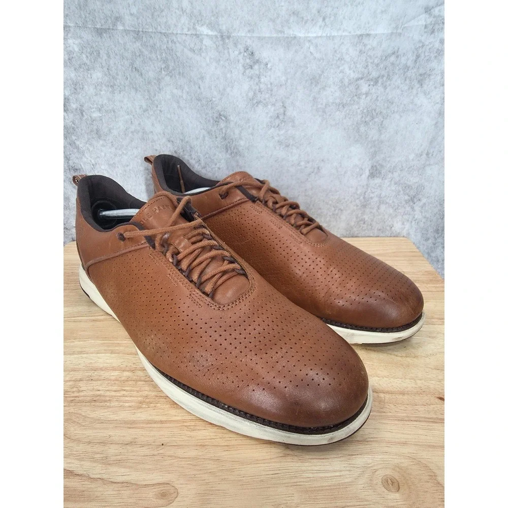Cole Haan Grand Atlantic Sneakers Mens 13 Brown Leather Oxford Casual Comfort